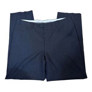 Canali Pants Men's Size 54  us 36 Black‎ Pinstripe Wool Classic Fit Trousers